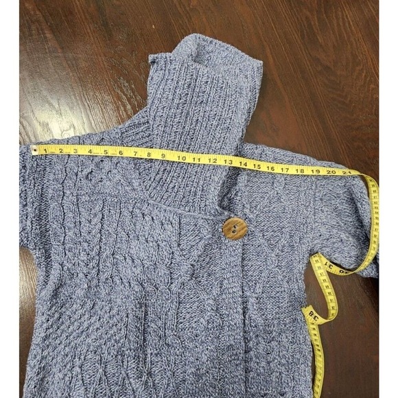 Shannon Woolen Mills Sweater Women's XS Cardigan Shawl 100% Wool Blue Knit‎ - Picture 12 of 12